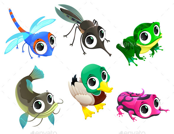 Animals of the Pond - Animals Characters
