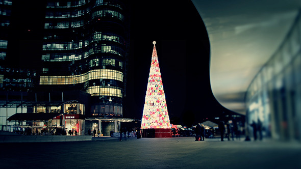 Modern Christmas Tree in the City