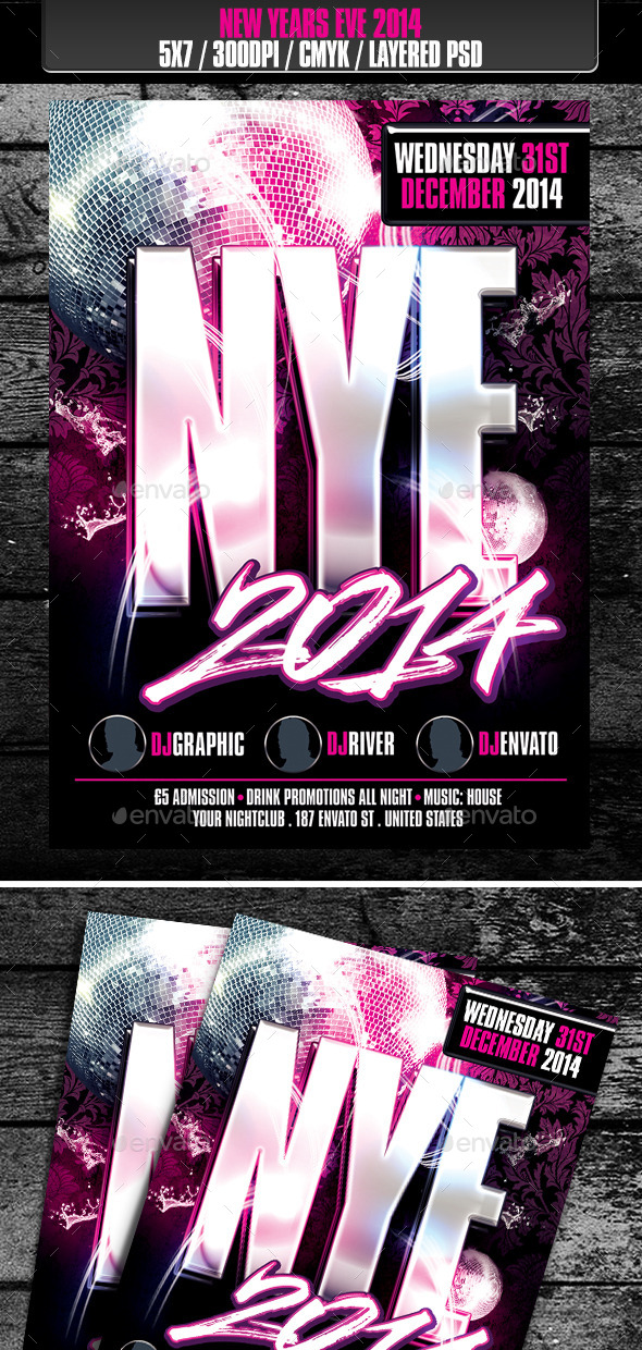 New Years Eve 2014 Club Flyer - Clubs & Parties Events
