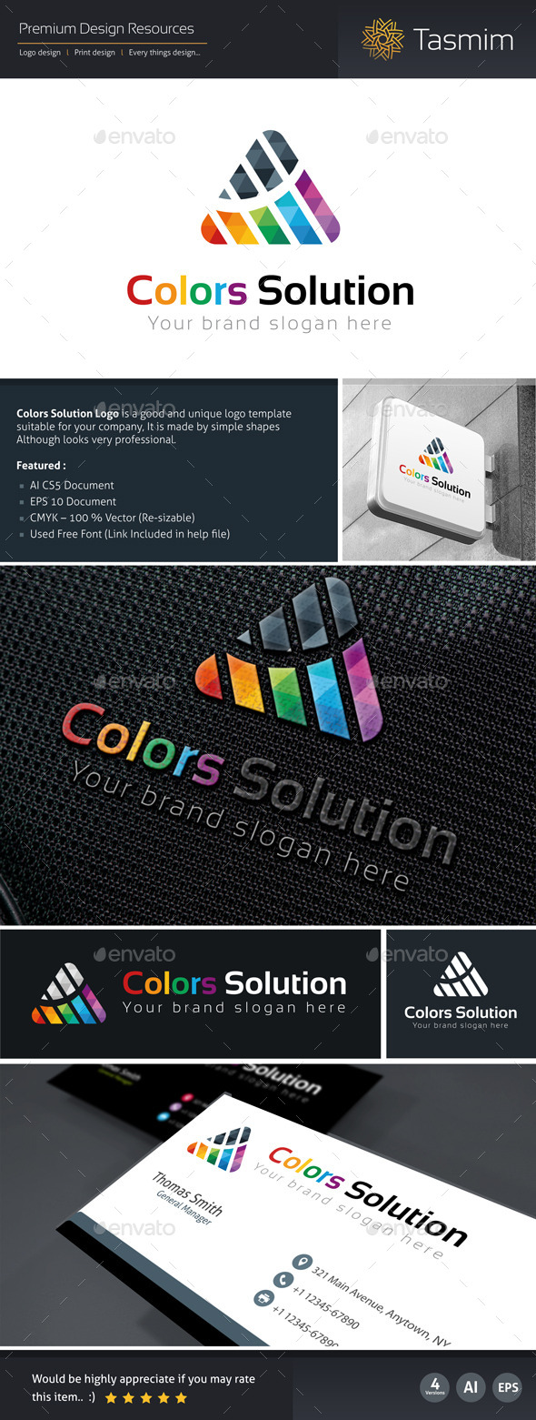 Colors Solution Logo Template - Logo Templates