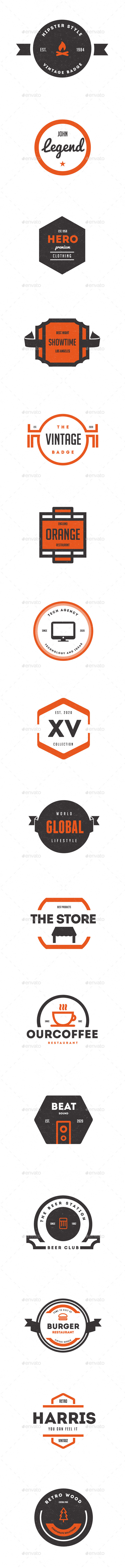 Trendy Vintage Logos, Labels & Badges - Badges & Stickers Web Elements