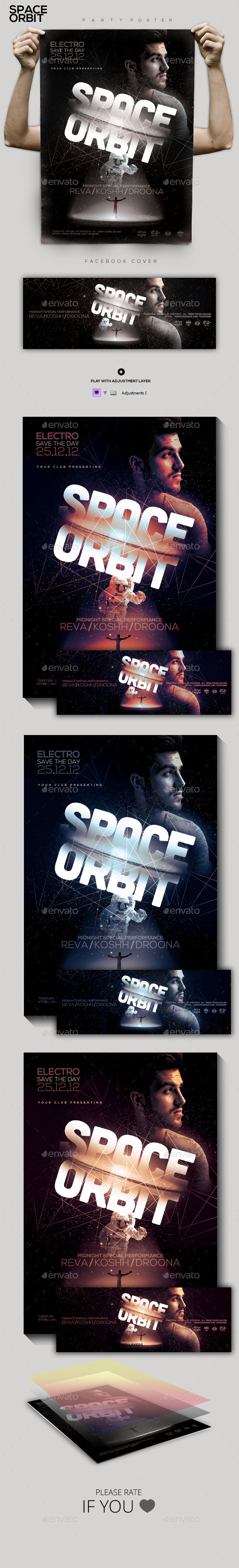 Futuristic Electro Party Flyer/Poster - Clubs & Parties Events