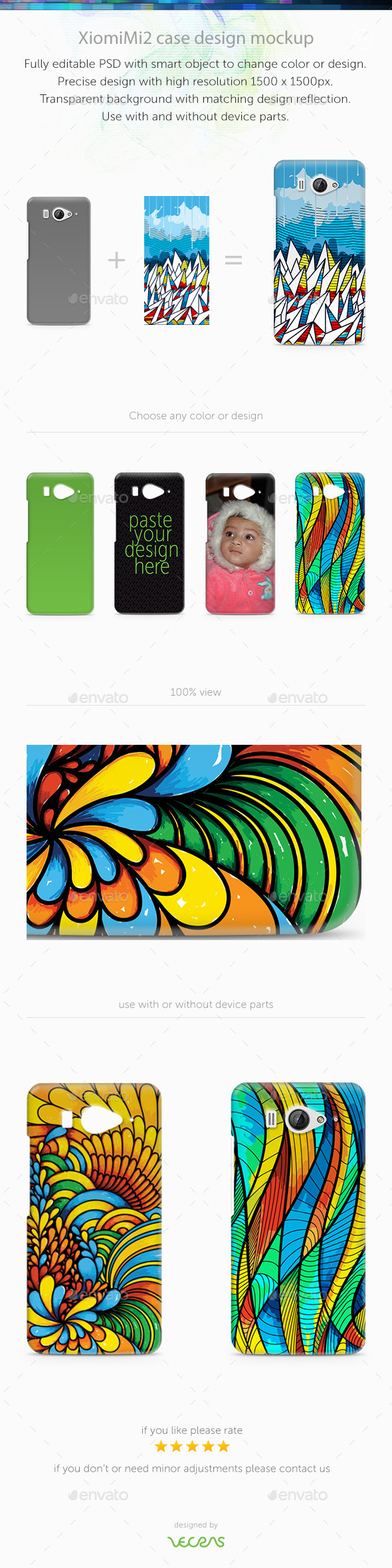 XiomiMi2 Case Design Mockup - Mobile Displays