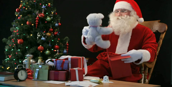 Timelapse of Santa wrapping gifts , Stock Footage | VideoHive