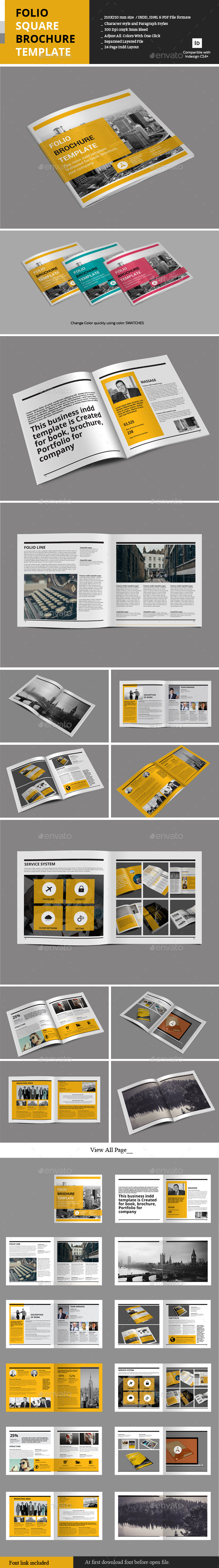 Folio Square Brochure Template - Portfolio Brochures