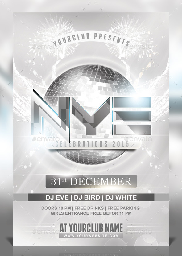 NYE White Party Flyer - Clubs & Parties Events