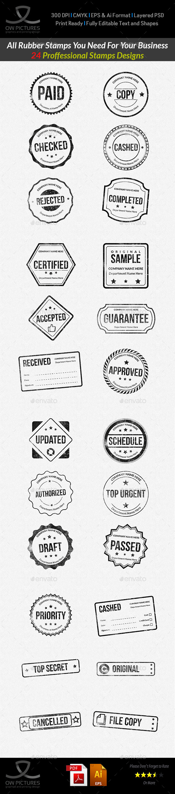 Rubber Stamp Collection Design Template Graphic by OWPictures