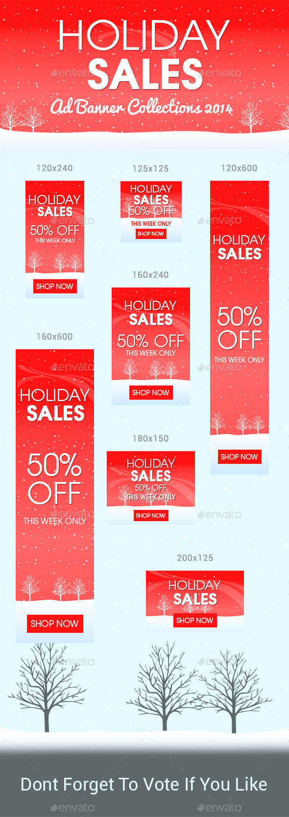 Christmas Web Banner Ads - Banners & Ads Web Elements