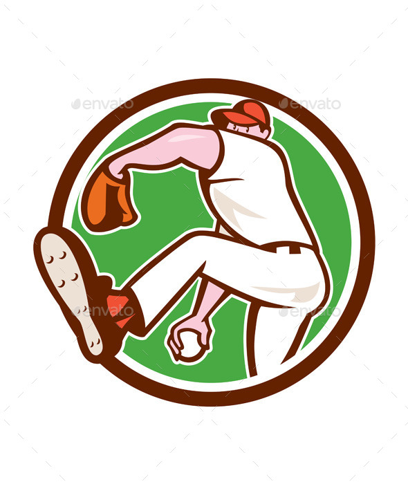 Baseball Pitcher Throwing Ball - Sports/Activity Conceptual