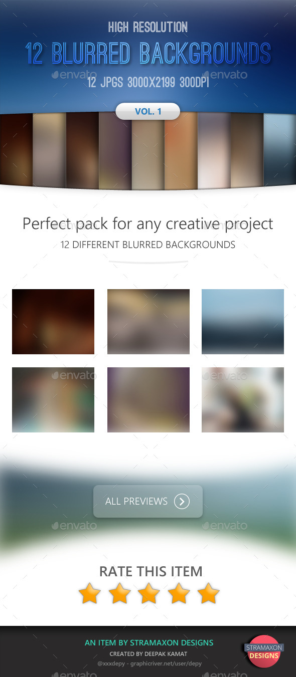 12 Blurred Backgrounds Vol.1 - Backgrounds Graphics