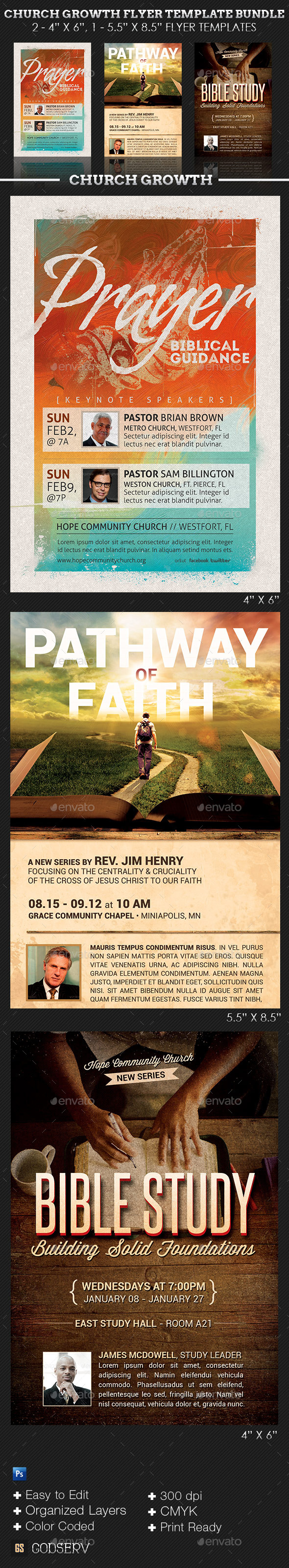Church Growth Flyer Template Bundle - Church Flyers