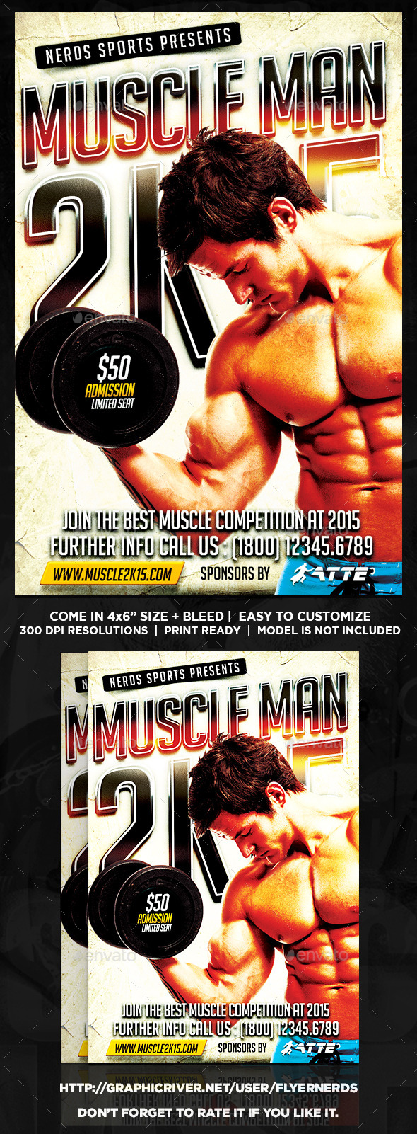 Muscle Man 2K15 Sports Flyer - Sports Events