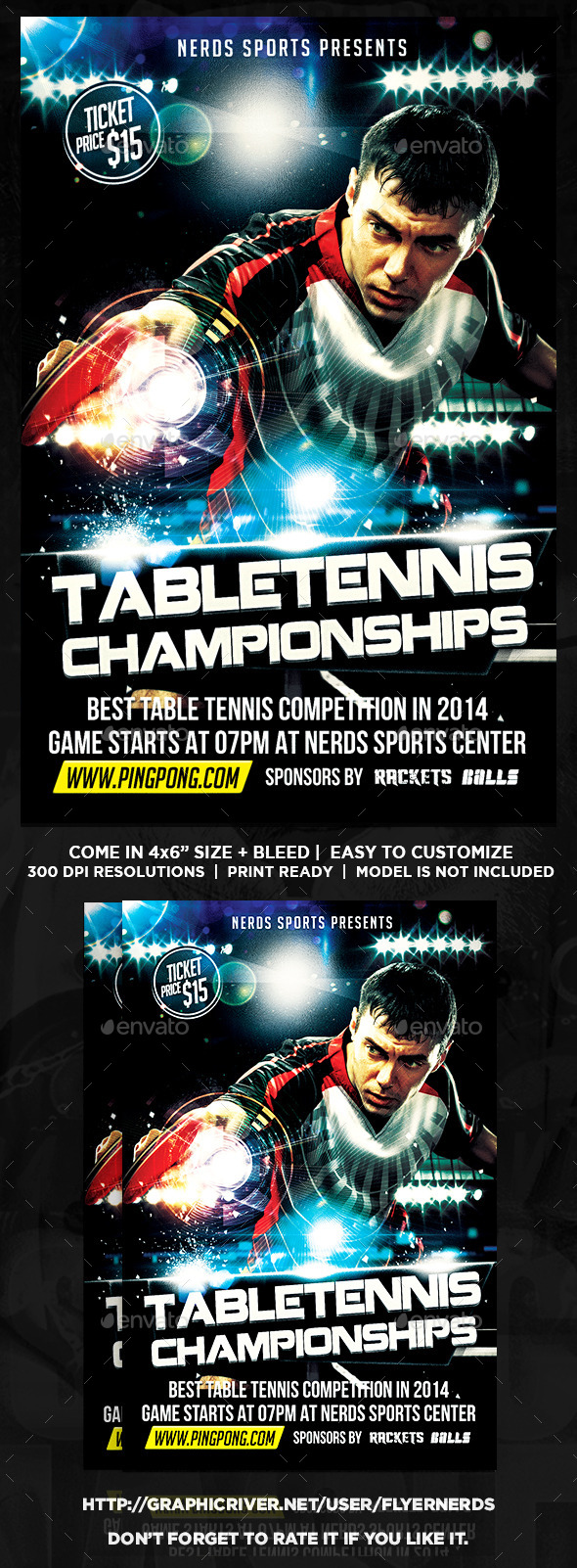 Table Tennis Championships Sports Flyer - Sports Events
