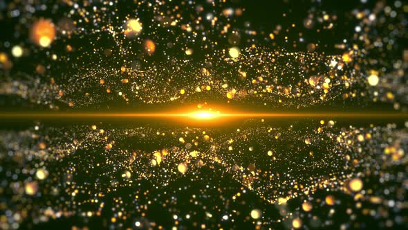 Gold Particle Flow Background