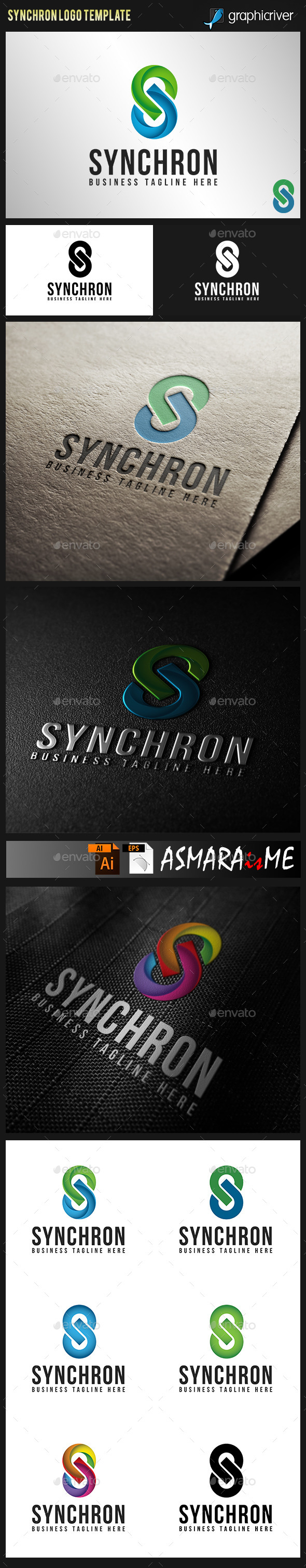 Synchron - Stylish Letter S Logo - Letters Logo Templates