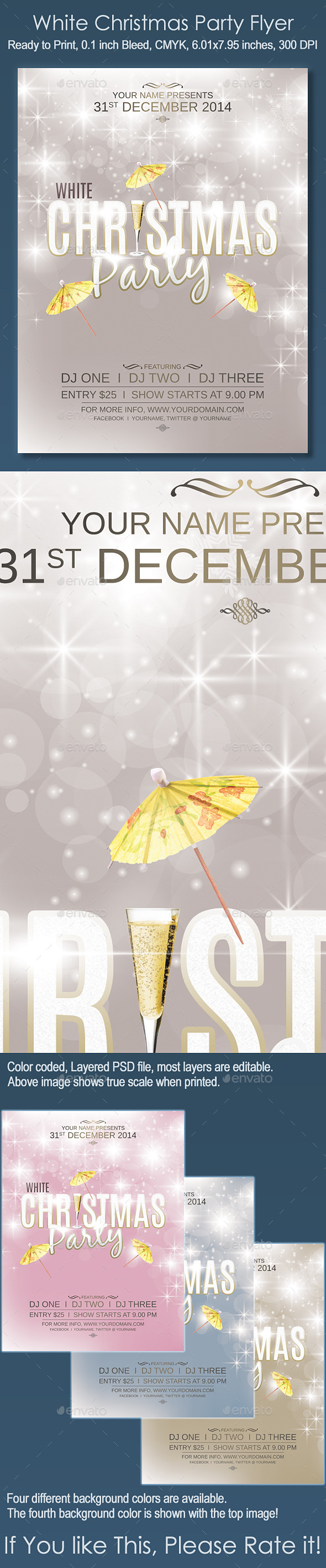 White Christmas Party Flyer - Clubs & Parties Events