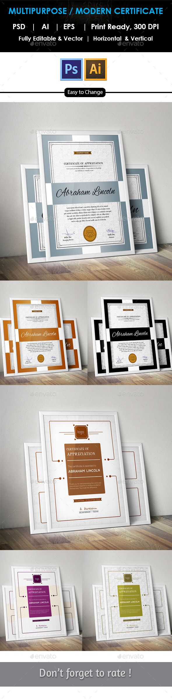 Multipurpose Certificates Bundle GD02 - Certificates Stationery