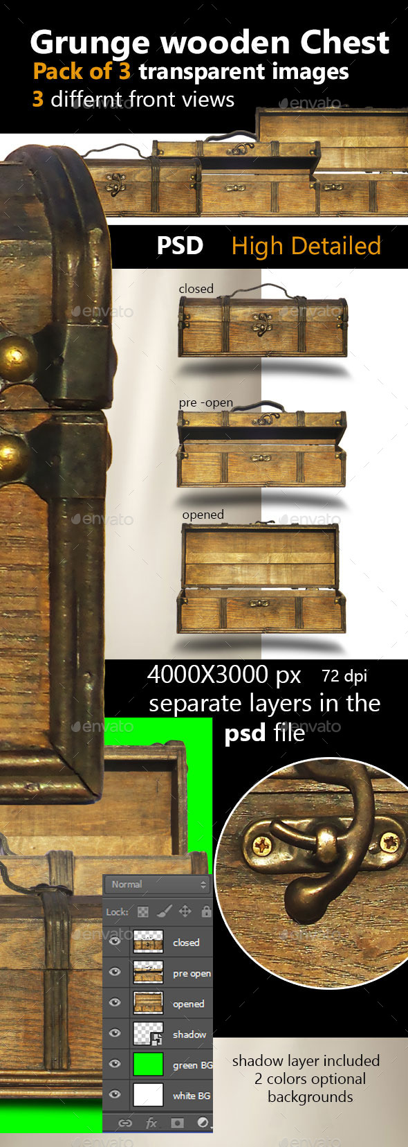 Grunge Wooden Chest - Isolated Objects