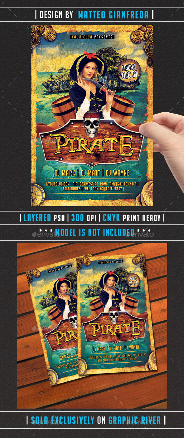 Pirate Party Flyer - Clubs & Parties Events