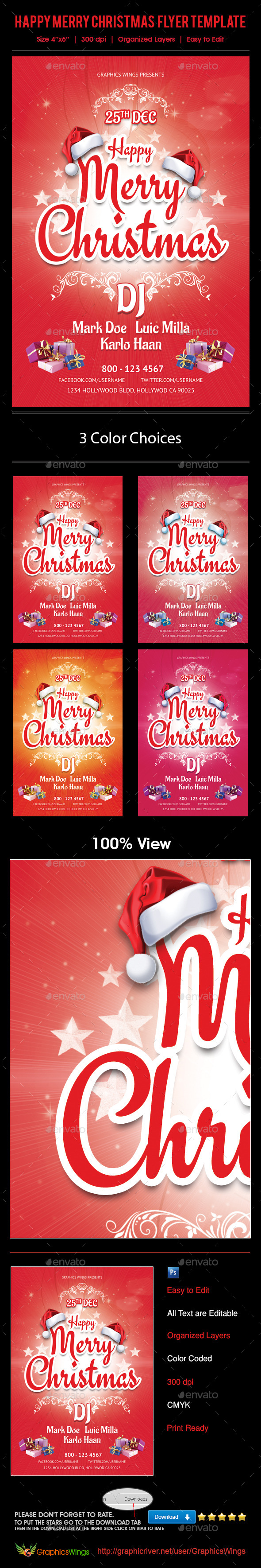 Happy Christmas Flyer Template - Events Flyers