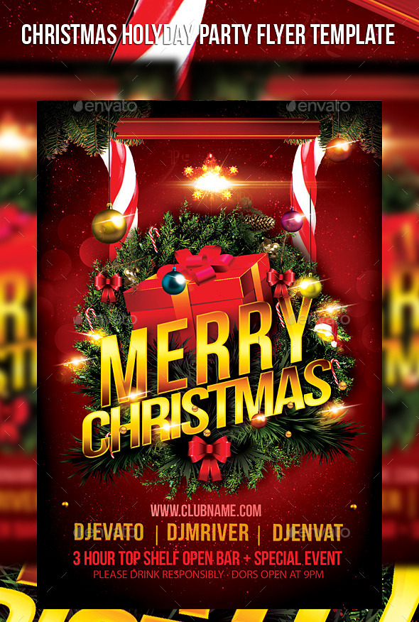 Christmas Holiday Party Flyer Template - Events Flyers