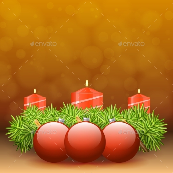 Advent Wreath of Twigs with Red Candles - Christmas Seasons/Holidays
