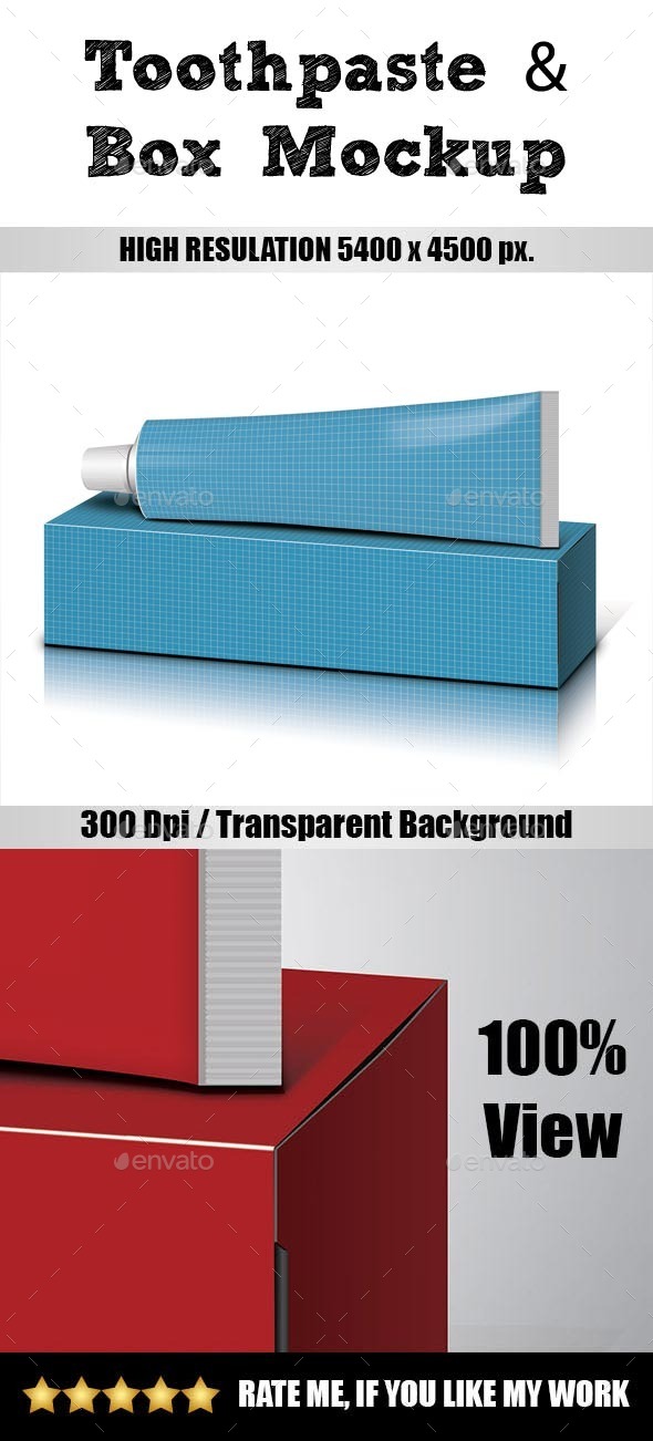 Toothpaste & Box Mockup - Beauty Packaging