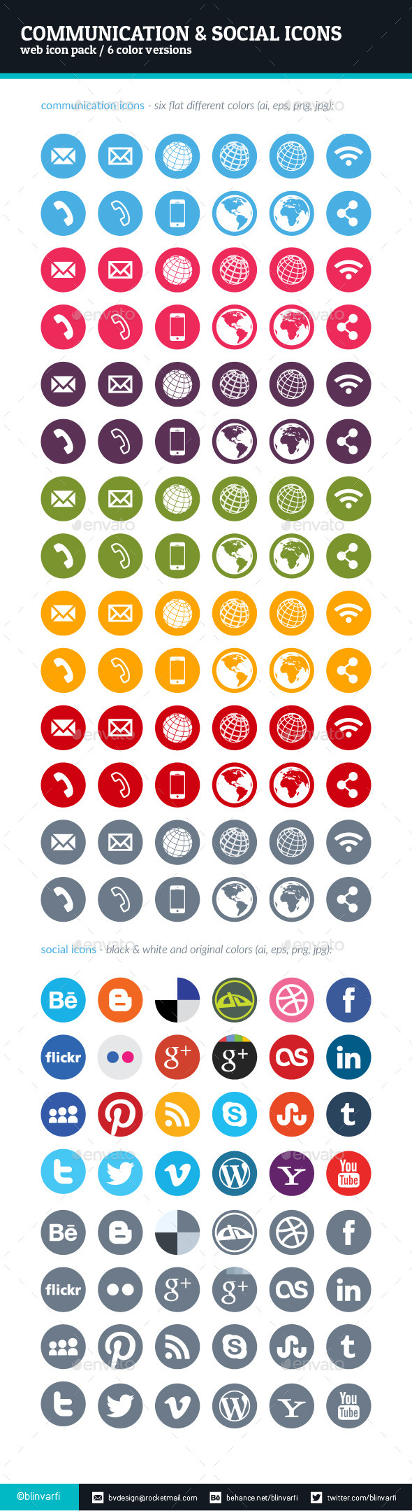 Communication and Social Icons - Icons