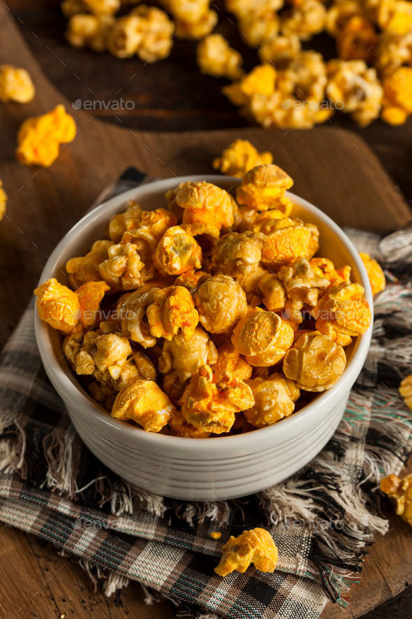 Chicago Style Caramel and Cheese Popcorn Stock Photo by bhofack2