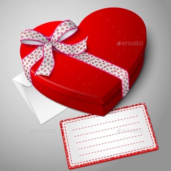 Red Heart Shape Box - Man-made Objects Objects
