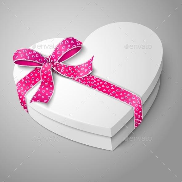 White Heart Shape Box - Man-made Objects Objects