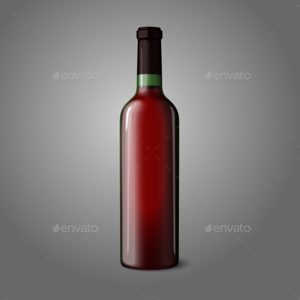 Blank Red Wine Bottle - Man-made Objects Objects