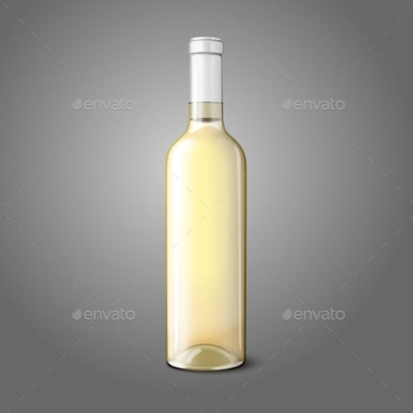 White Wine Bottle - Man-made Objects Objects