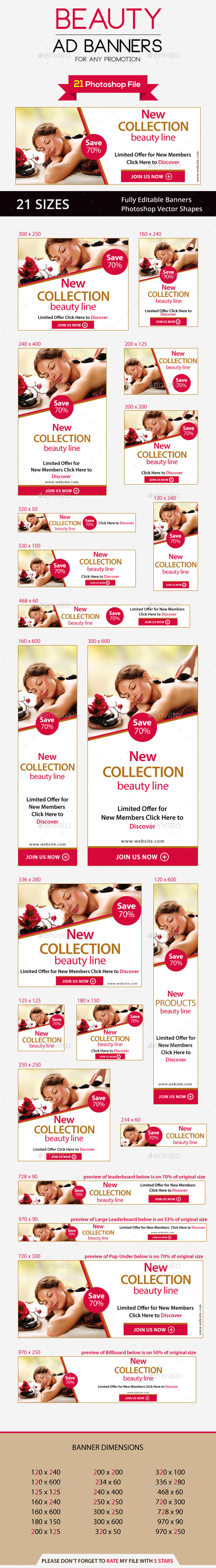 Beauty Ad Banners - Banners & Ads Web Elements