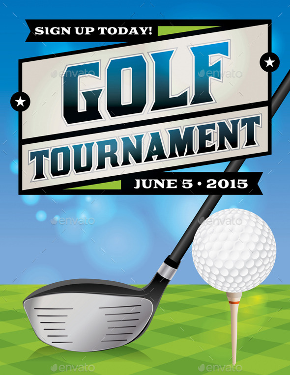 Vector Golf Tournament Flyer Illustration - Sports/Activity Conceptual