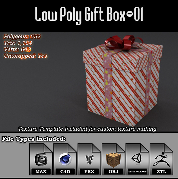 Low Poly Gift - 3Docean 9814580