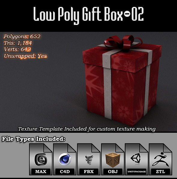 Low Poly Gift - 3Docean 9814583