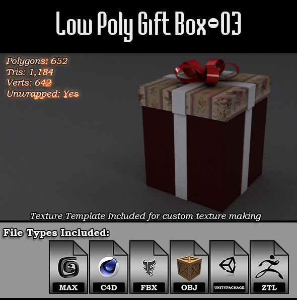 Low Poly Gift - 3Docean 9814586