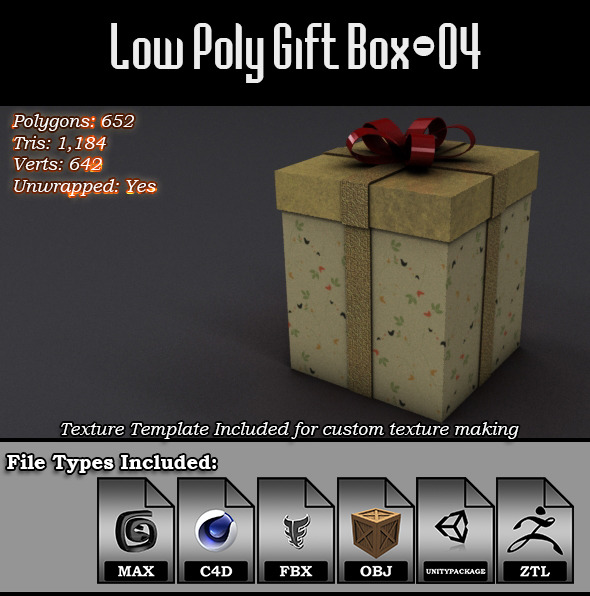 Low Poly Gift - 3Docean 9814592