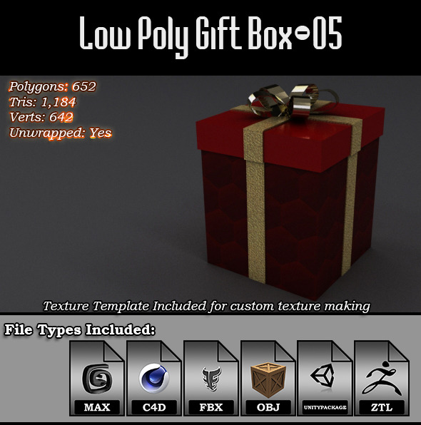 Low Poly Gift - 3Docean 9814633