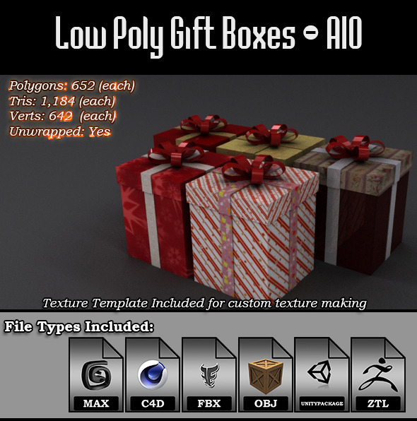 Low Poly Gift - 3Docean 9814654