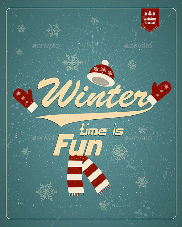Vintage Winter Background - Seasons Nature