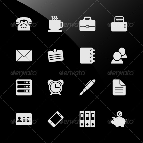 Office Work Workplace Business Financial Web Icons - Web Elements