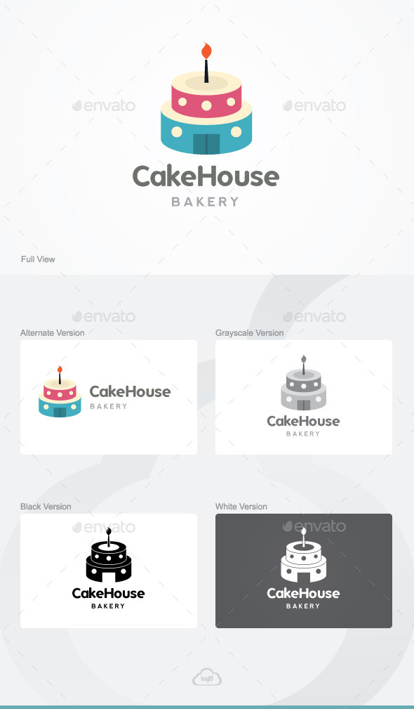 Cake House Bakery Logo Template - Food Logo Templates