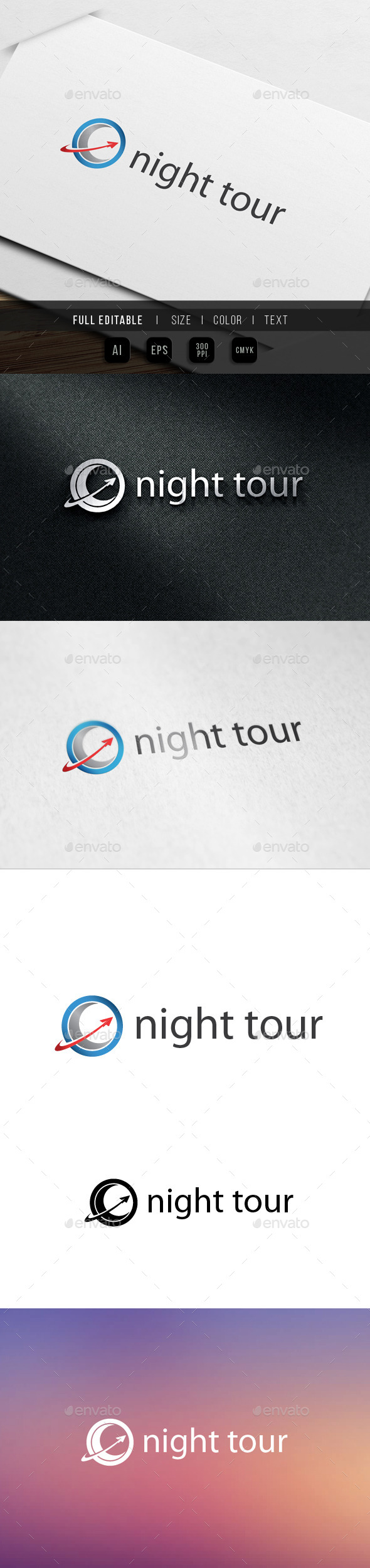 Night Tour Travel - Nature Logo Templates