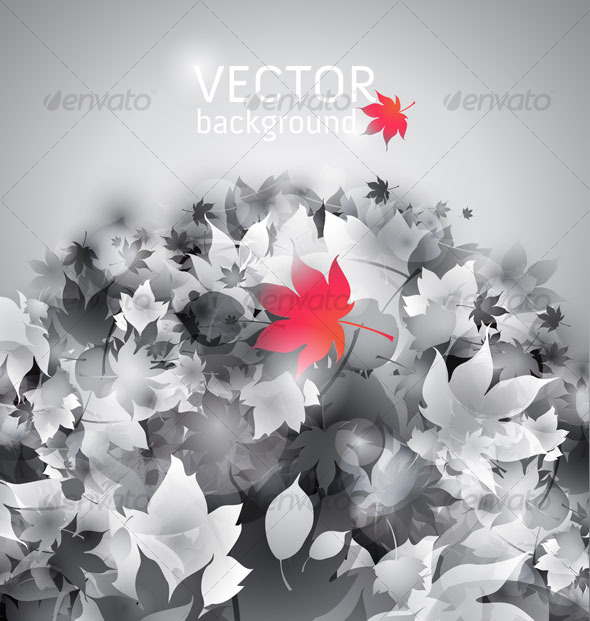 Autumn leaves on a ground - conceptual vector - Seasons Nature