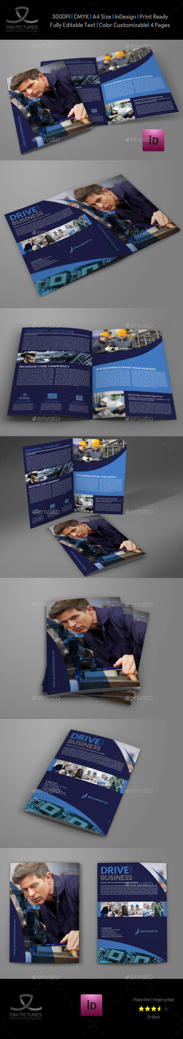 Industrial Company Brochure Bi-Fold Template - Informational Brochures