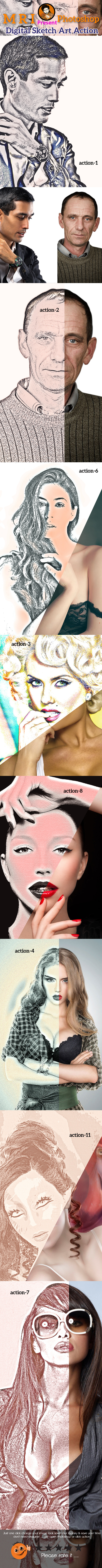 Digital Sketch Art Action - Actions Photoshop
