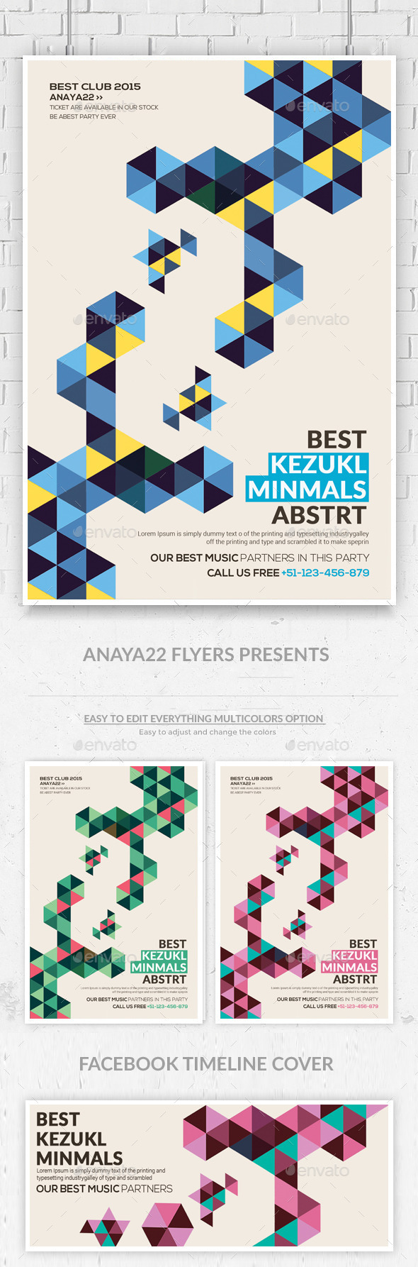 Minimal Abstract Flyer Templates - Clubs & Parties Events