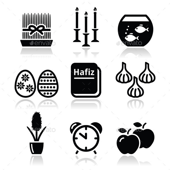 Nowruz - Persian New Year Icons Set - New Year Seasons/Holidays